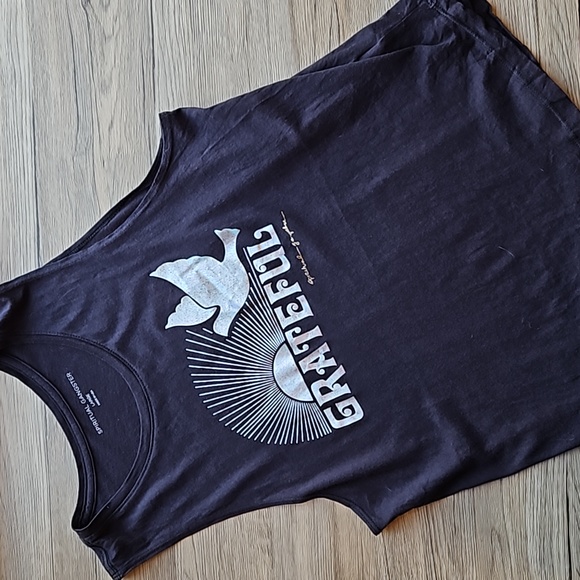 Spiritual Gangster Tops - Spiritual Gangster Charcoal Gray Sun Dove Muscle Tank L